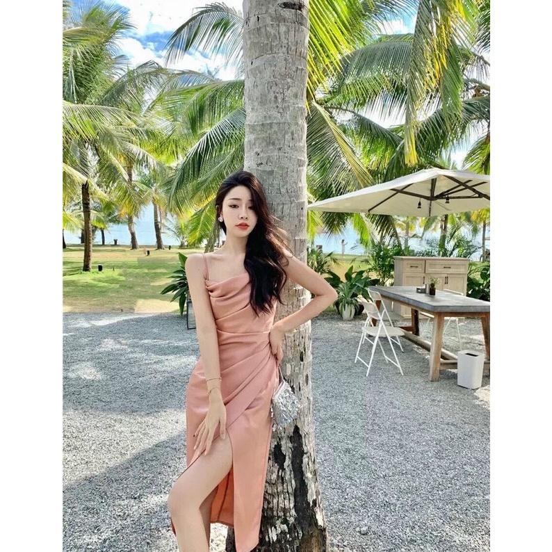 ĐẦM ÔM 2 DÂY CỔ ĐỔ XẾP LI