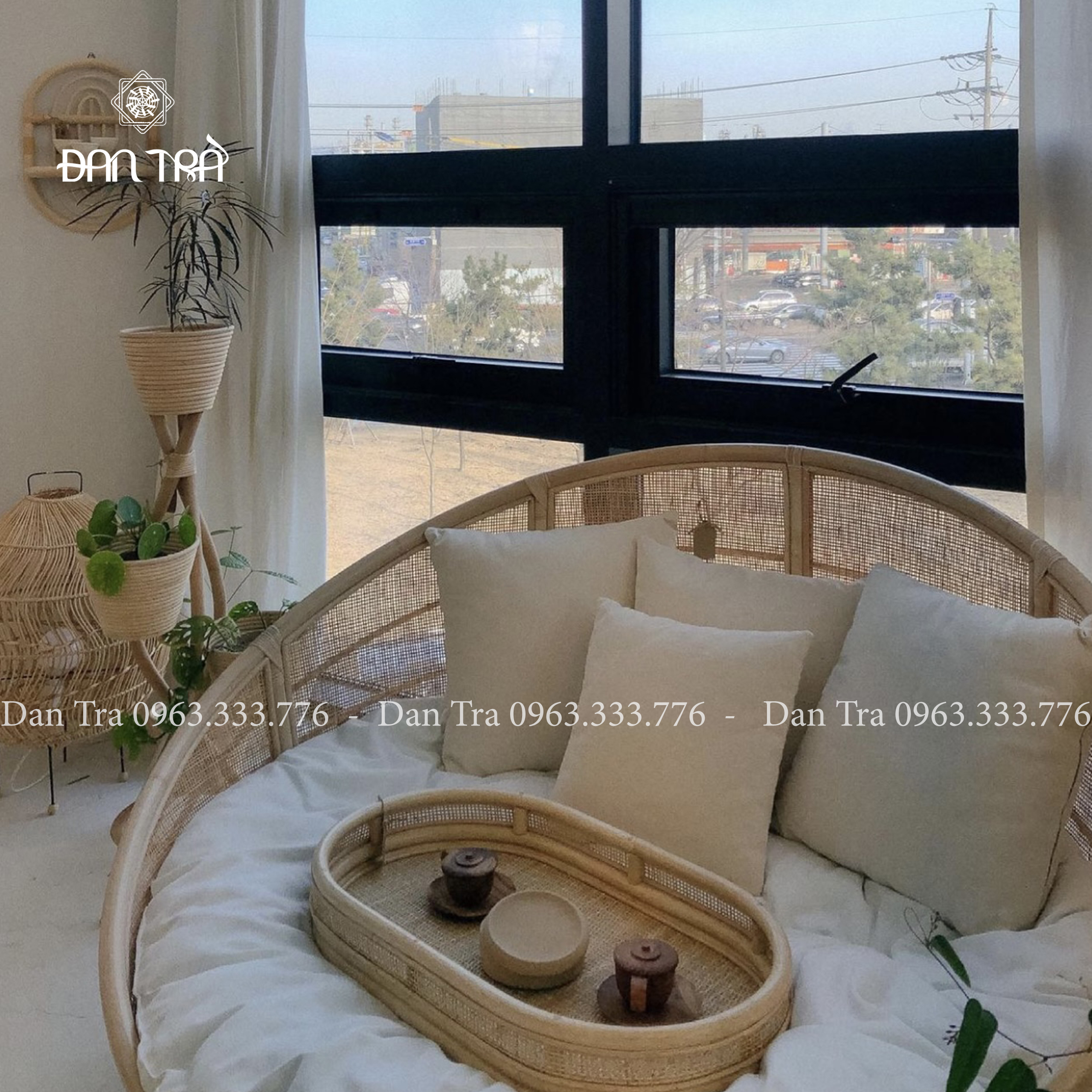 Ghế Mây Tròn Lười Thư Giãn- Ghế Mây Papasan Cách Tân Phong Cách Kiểu Hàn - Kích thước 1m4 form chuẩn truyền thống- Nội Thất Mây Tre Đan Gía Rẻ