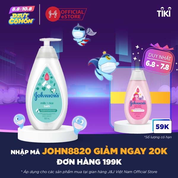 Sữa tắm Johnson's Baby chứa sữa và gạo (500ml)