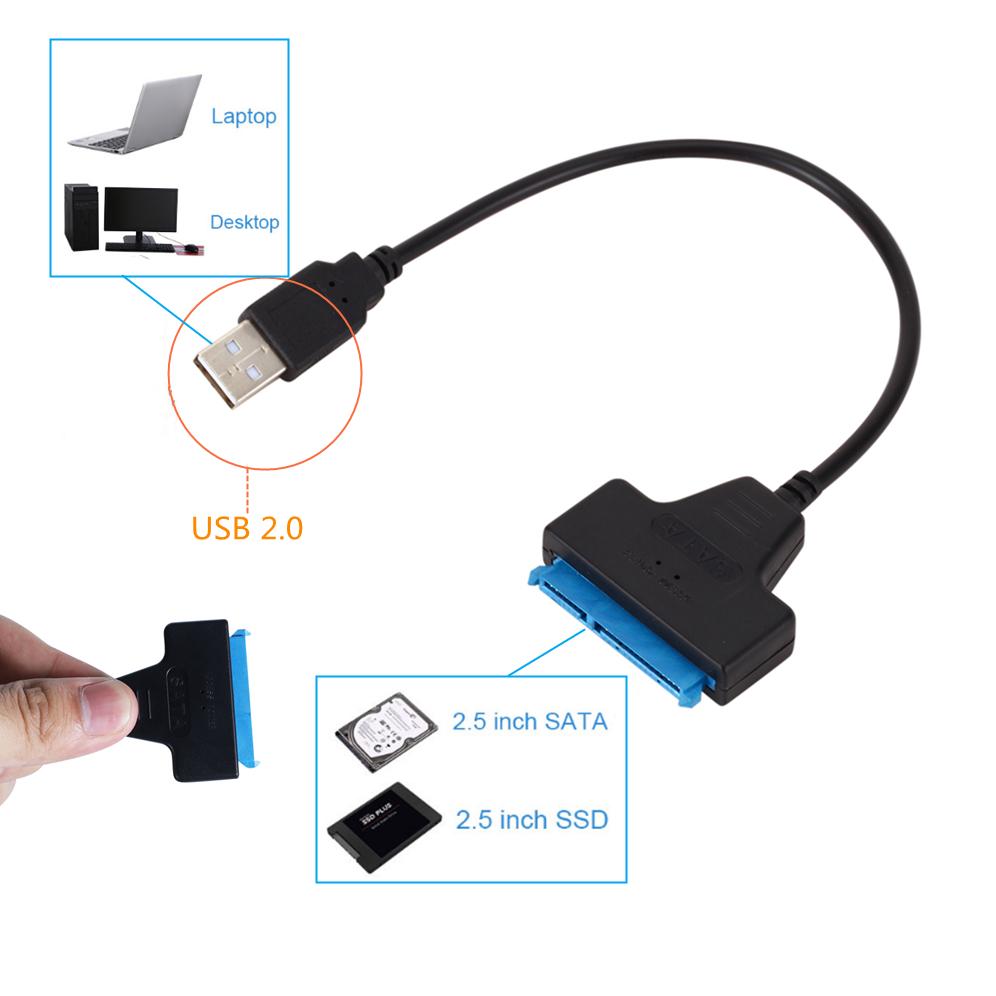 GRWIBEO USB SATA 3 Cáp SATA sang bộ chuyển đổi USB3.0 lên đến 6 Gbps hỗ trợ 2.5 inch ổ cứng SSD ngoài