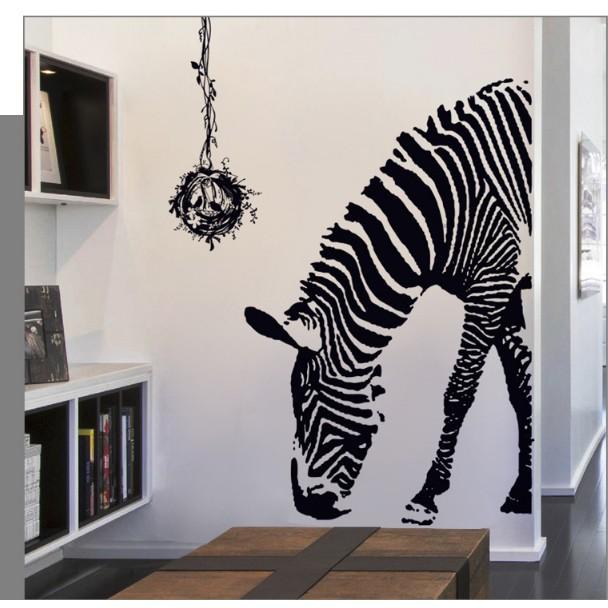 Decal trang trí tường - Ngựa Vằn Đen tinh tế