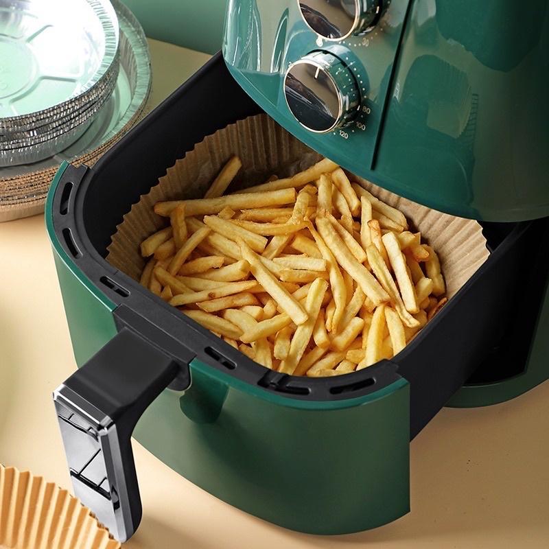 Set 50 tờ giấy nến lót nồi chiên không dầu hình khuôn bánh, thấm dầu mỡ cực tốt, nướng thịt nướng bánh tiện lợi LOẠI XỊN