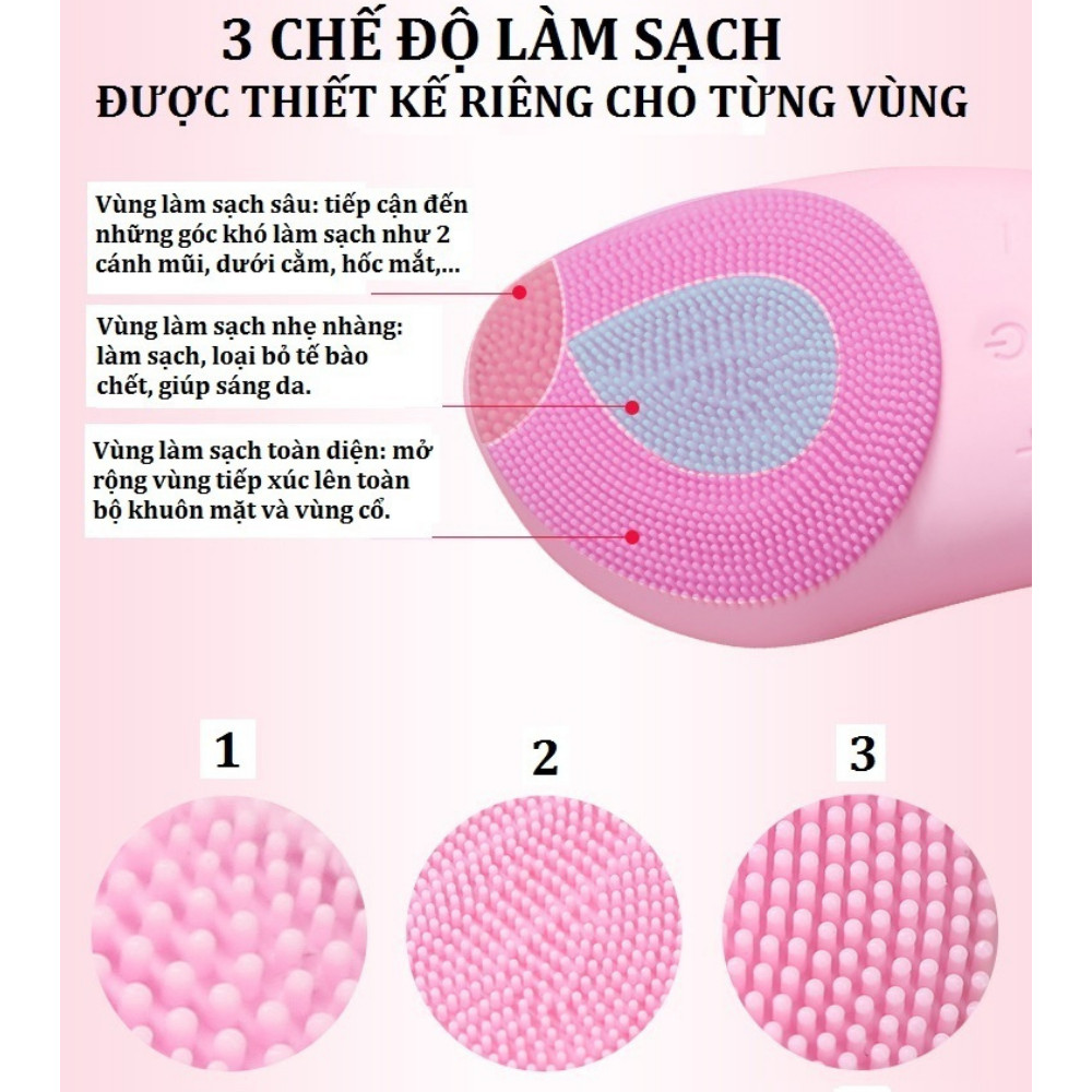 Máy Rửa Mặt Yandou Massage Chất Liệu Silicon Cầm Tay Sử Dụng Pin Sạc USB  Làm Sạch Da Thiết Kế Lượn Sóng BR020