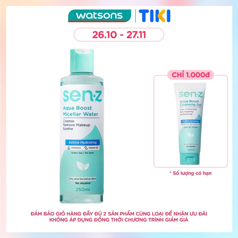 Nước Tẩy Trang SenZ Aqua Boost Trà Xanh Cho Da Khô 250ml