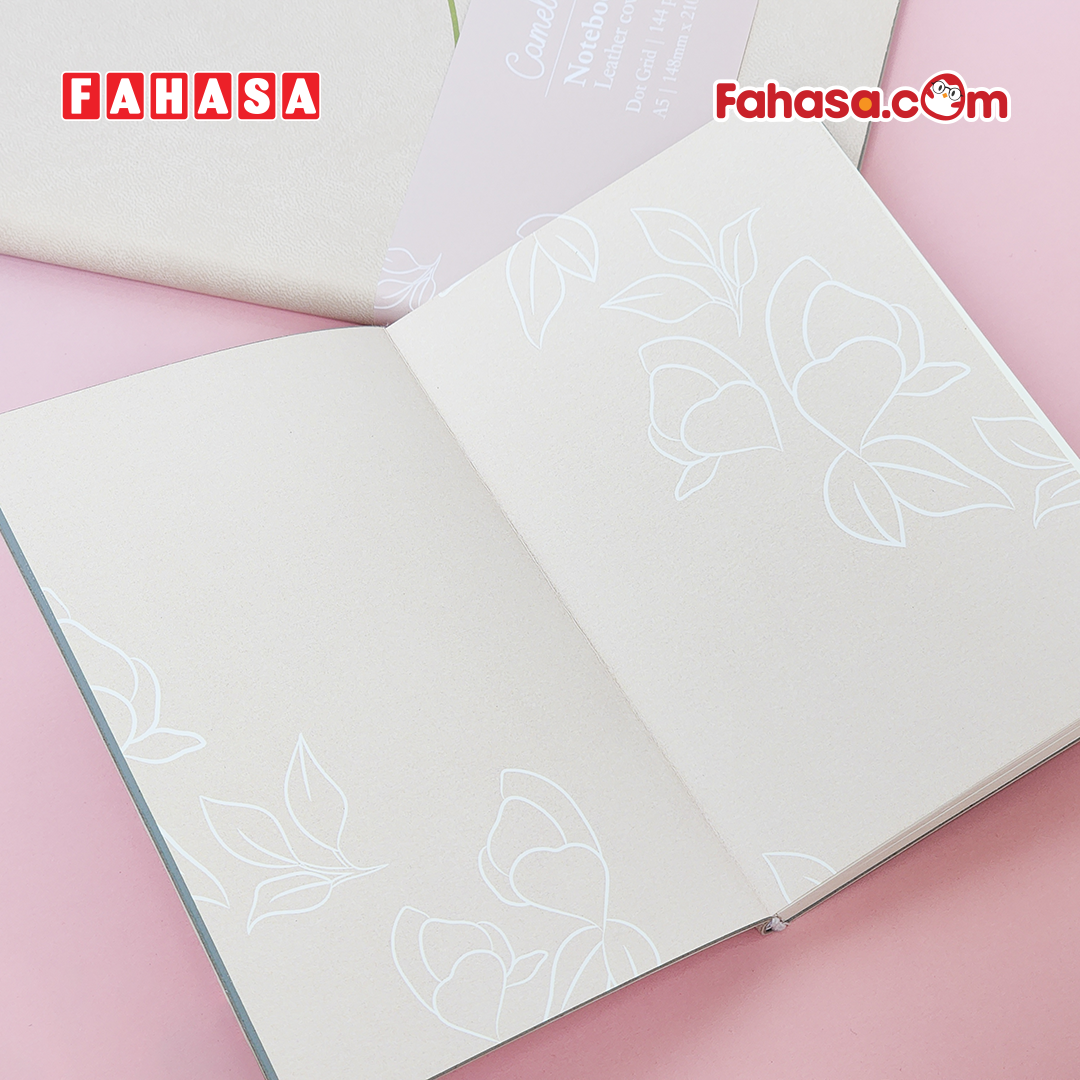 Sổ Da Bìa Mềm Camellia A6 - Không Kẻ Có Chấm - 120 Trang 100gsm - The Sun - Almond