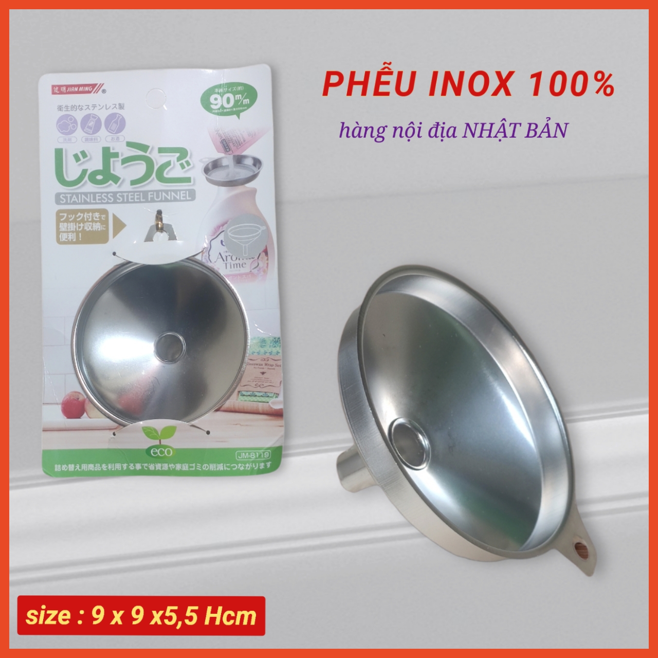 PHỄU QUẶNG INOX SUS 304 CAO CẤP Size 9cm SIÊU ĐẸP. Dụng Cụ Nhà Bếp dùng Pha chế, chế biến. Phù hợp GIA ĐÌNH NHÀ HÀNG