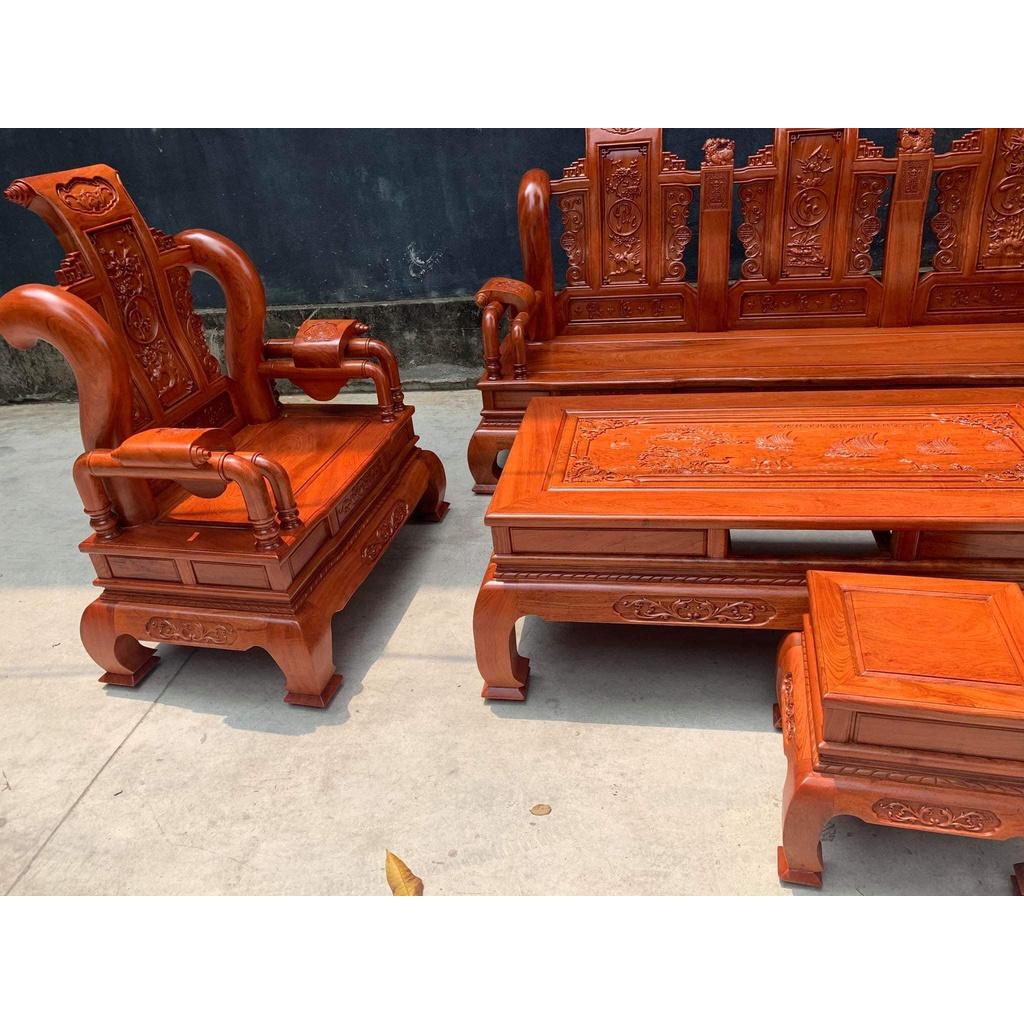 Bộ Tần Thuỷ Hoàng Gỗ Hương Đá tay 12 cột liền , yếm liền hàng khuôn 4 ván 2