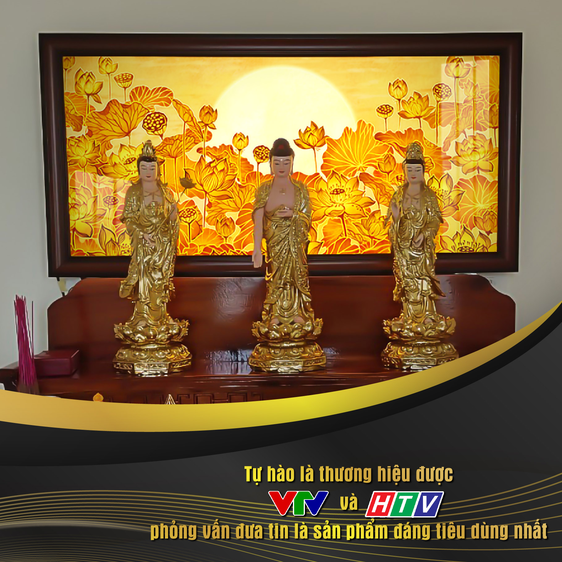 Đèn Hào Quang Phật In Tranh Trúc Chỉ NGANG DECORNOW, Trang Trí Ban Thờ, Gia Tiên, Tượng Phật DCN-26