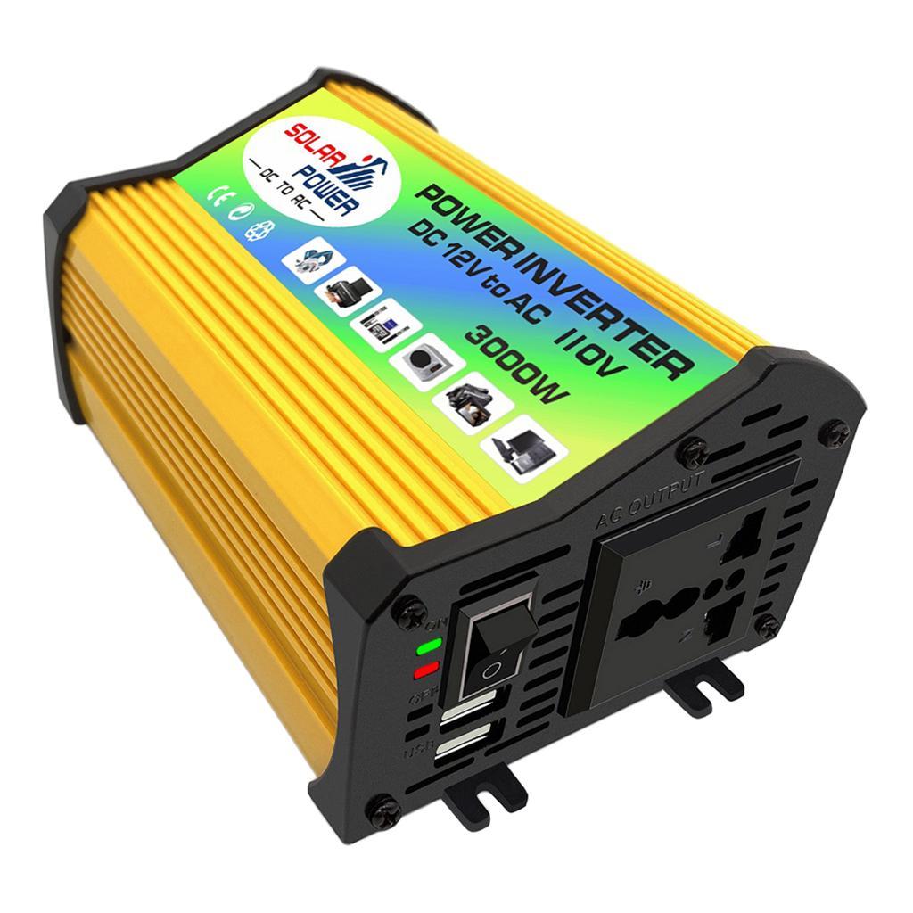 Pack of 1 Solar Inverter 3000W Converter DC 12V To 110V For