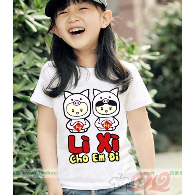 Áo thun trẻ em LÌ XÌ CHO EM ĐI siêu cute | Áo bé trai | bé gái TẾT