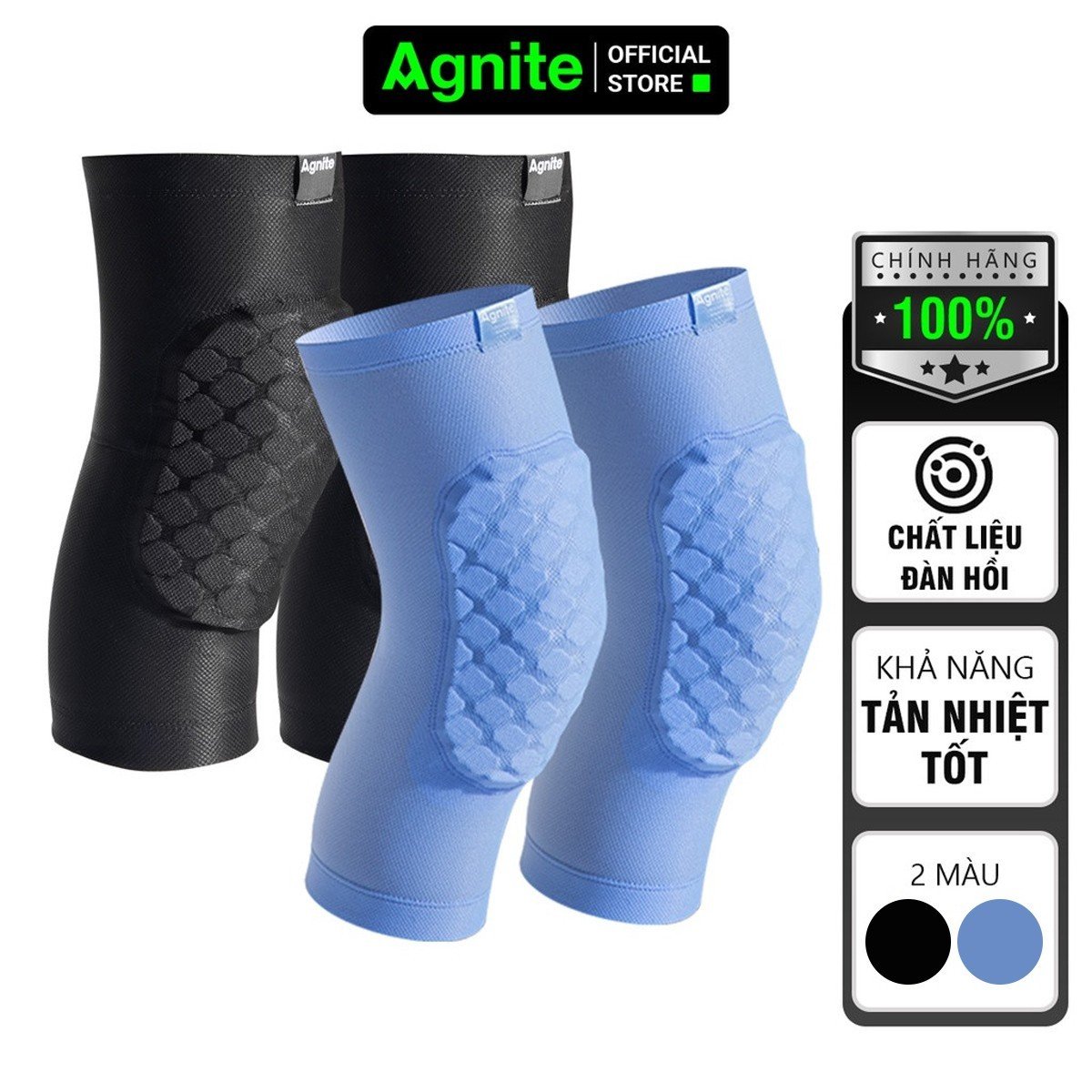 Miếng đệm đầu gối AGNITE chính hãng, bó gối bảo vệ khớp gối chơi thể thao, luyện tập bóng rổ mã FL104