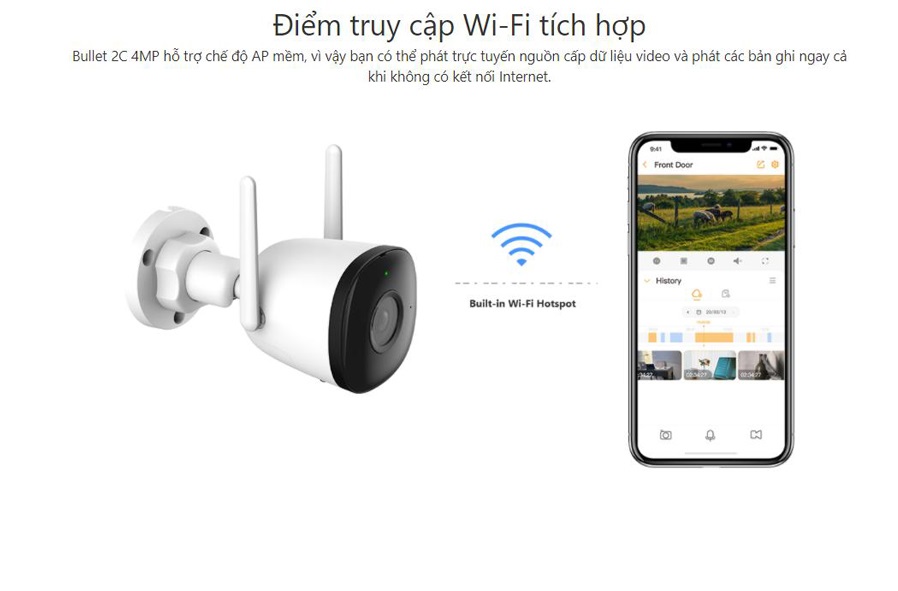 Camera IP Wifi KBvision Kbone B41A Ngoài Trời Siêu Nét 4MP 2K Chống Nước, Tích hợp Mic Thu Âm - Hàng Chính Hãng