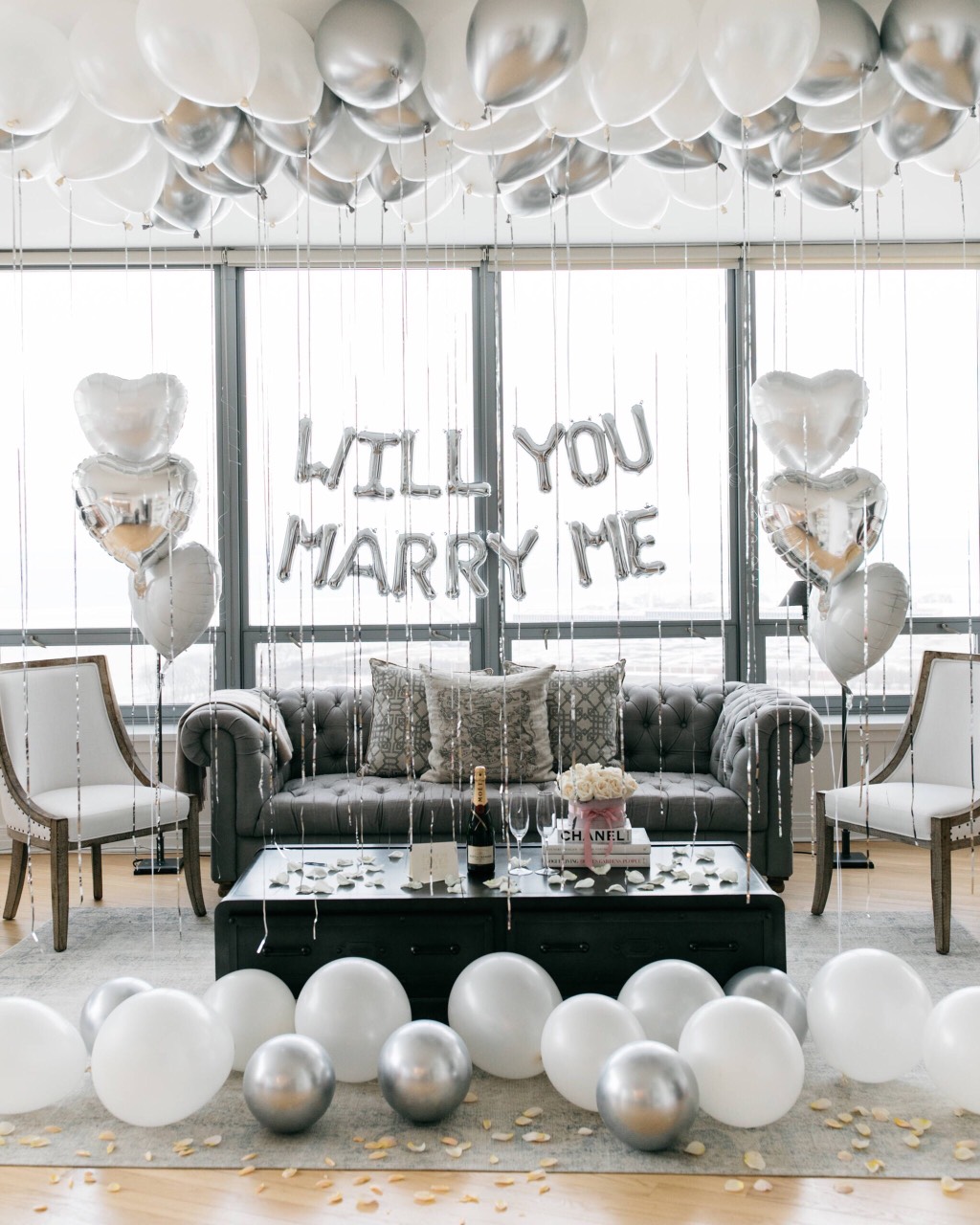 Bộ bong bóng trang trí cầu hôn proposal balloon set hpni16