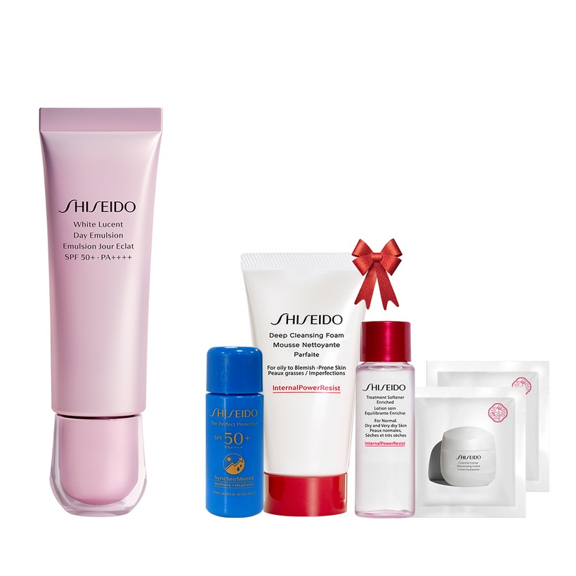 Bộ sản phẩm Kem dưỡng trắng da ban ngày Shiseido White Lucent Brightening Day Emulsion 50ml