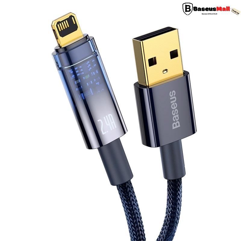 Cáp sạc nhanh Baseus Explorer Series Auto Power-Off Fast Charging Data Cable USB to l.P 2.4 (Hàng chính hãng)