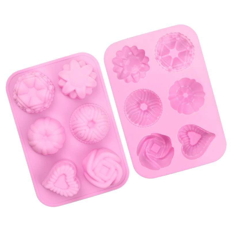 Khuôn silicon hoa tròn tim