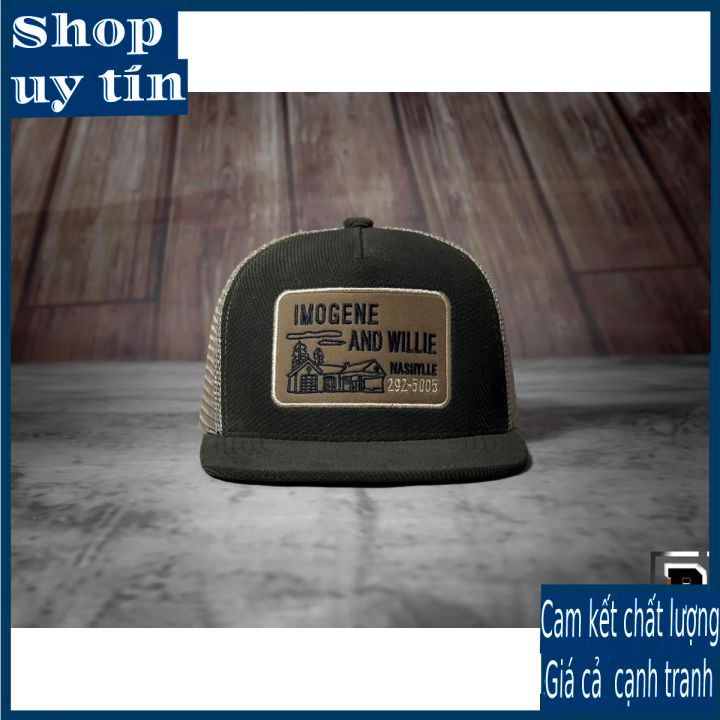 Freeship - MŨ NÓN KẾT LƯỠI TRAI SNAPBACK IMOGENE &amp; WILLIE SNAPBACK PHỐI LƯỚI  THỜI TRANG NAM NỮ CAO CẤP - màu đen