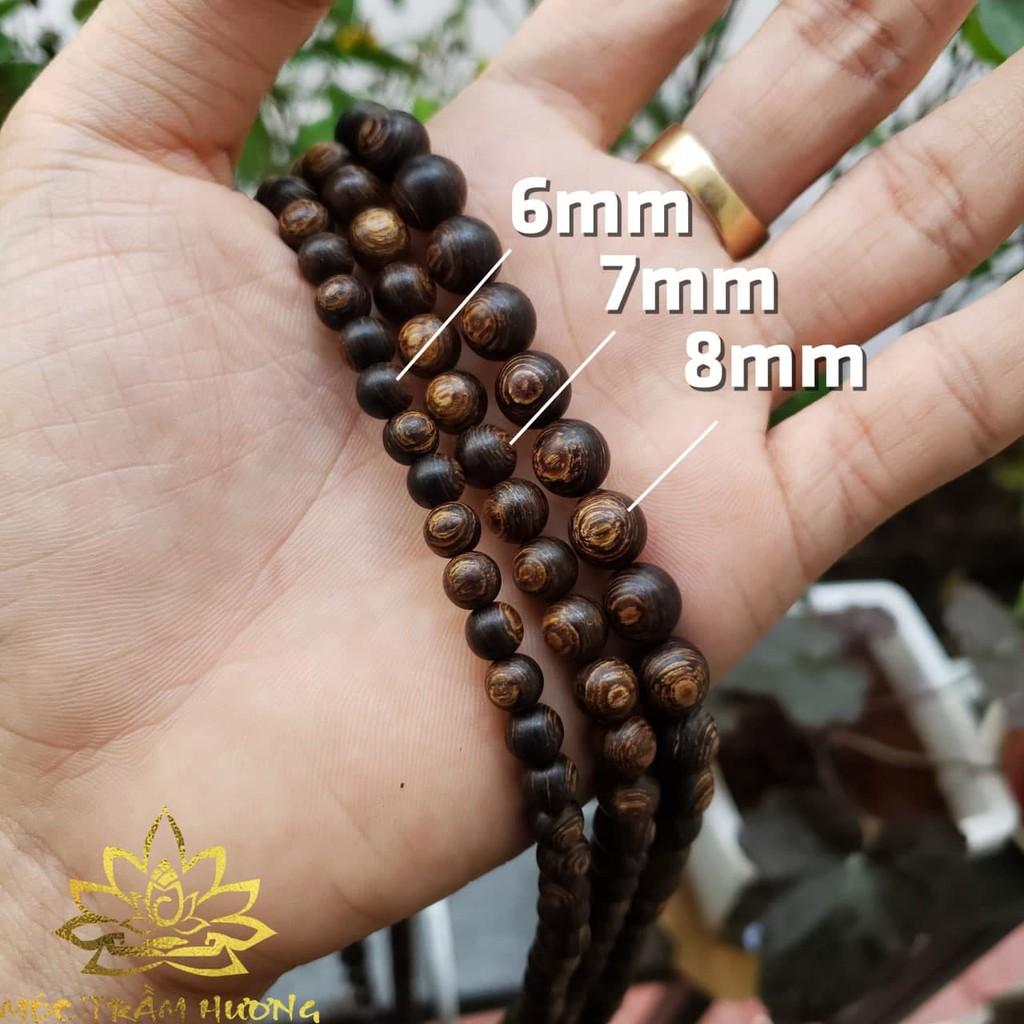Vòng Tay Trầm Hương Chuỗi Tràng Hạt 108 6 7 8mm Trầm Sánh Chìm Việt - Trầm Hương T