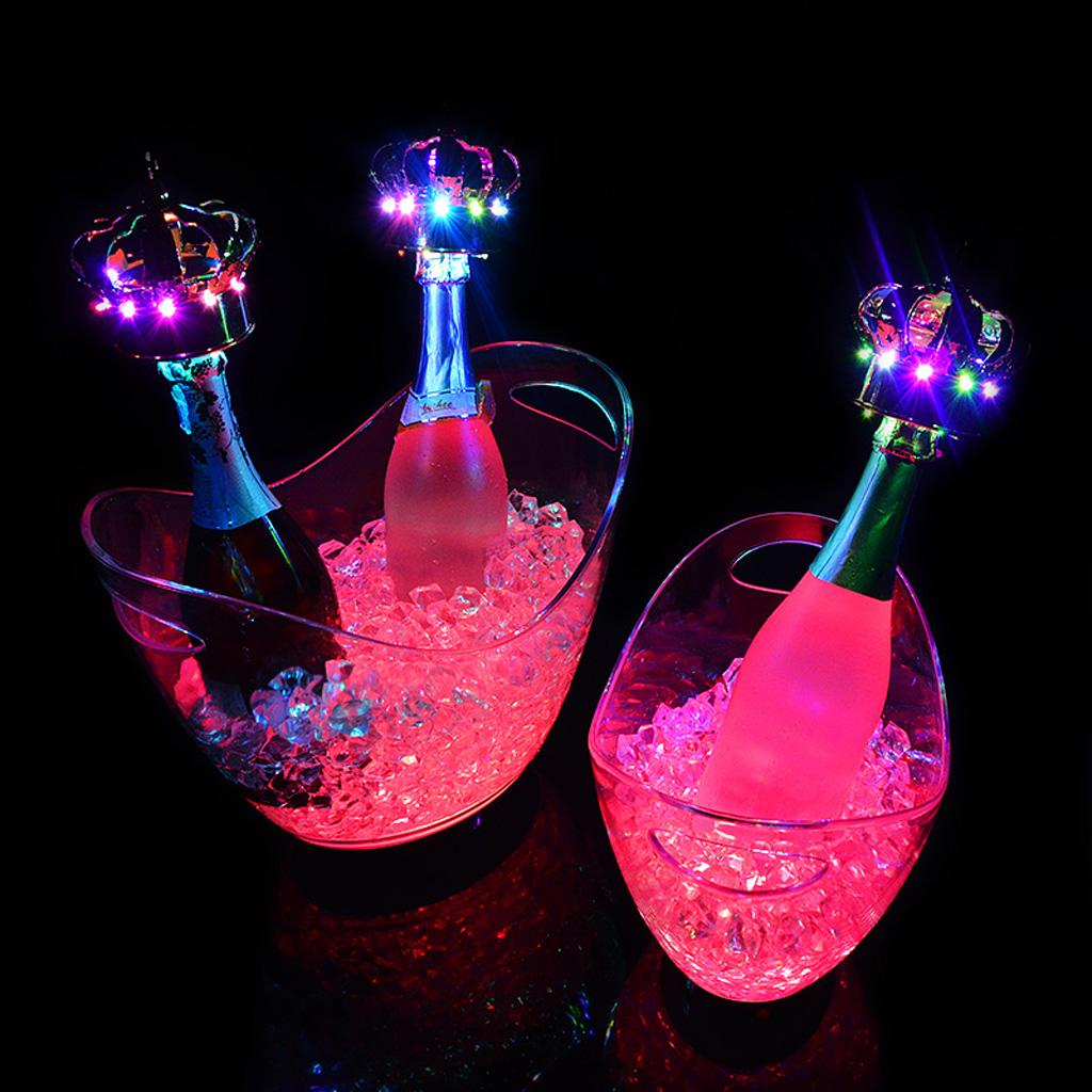 4L LED Ice Cooler Bucket Party Bar Champagne Beer Wine Drinks Box USB Charging 6 Colors