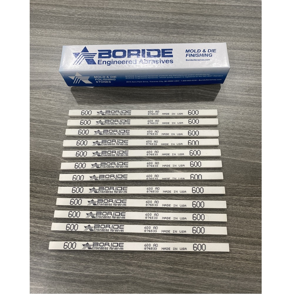 Combo 12pcs Đá đánh bóng Boride AO kích thước 1/8  X 1/4  X 6 grit 600