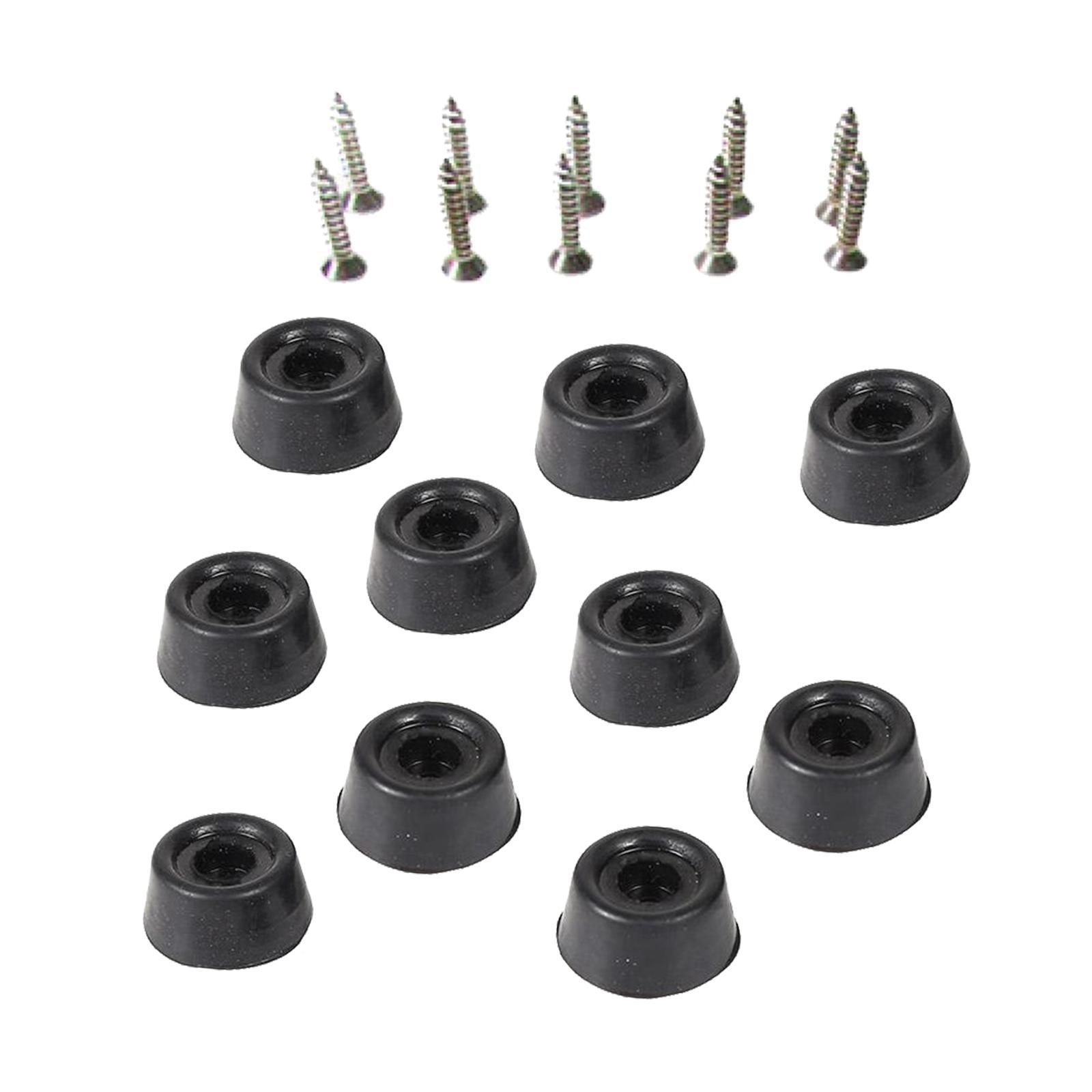 10pcs Billiard Cue Bottom Cover Billiard Cue Bottom Rubber Plug Protection Pad, Black