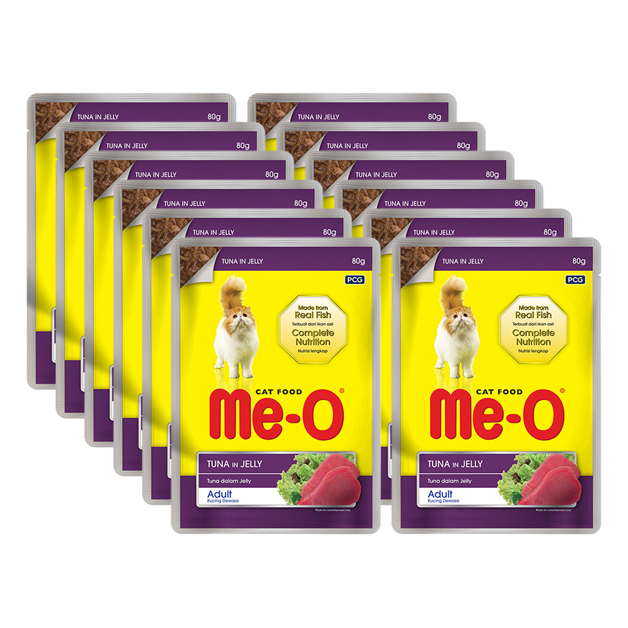 12 Gói Sốt Mèo Me-O Hương Vị Cá Ngừ (80g)