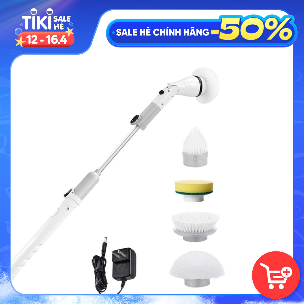 Bộ Cọ Nhà Vệ Sinh, Nhà Tắm Tự Động Không Dây Thông Minh 360 Độ Với 4 Đầu Cọ Thay Thế Tiện Lợi, Đơn Giản Và Dễ Dàng Sử Dụng