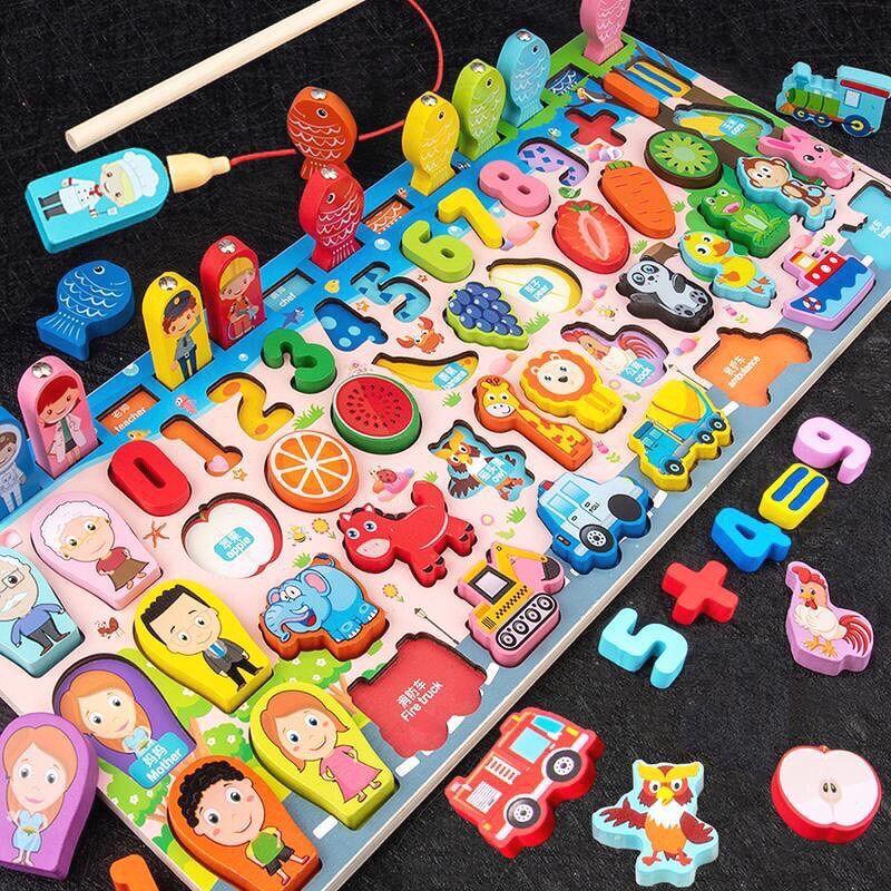 Bộ Đồ Chơi Câu Cá Ghép Hình Gỗ 62 Món Cho Bé - Hàng Loại 1