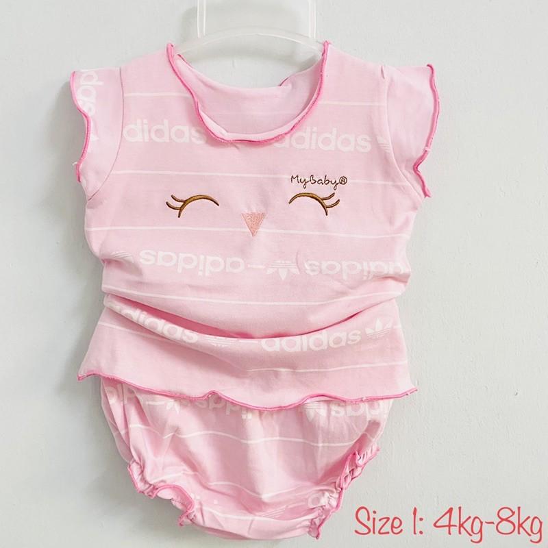 Set 5 bộ đồ đồ bé gái, đồ bộ sơ sinh, quần áo bé gái size từ 4kg đến 10kg ChangChang Baby GIAO MÀU NGẪU NHIÊN