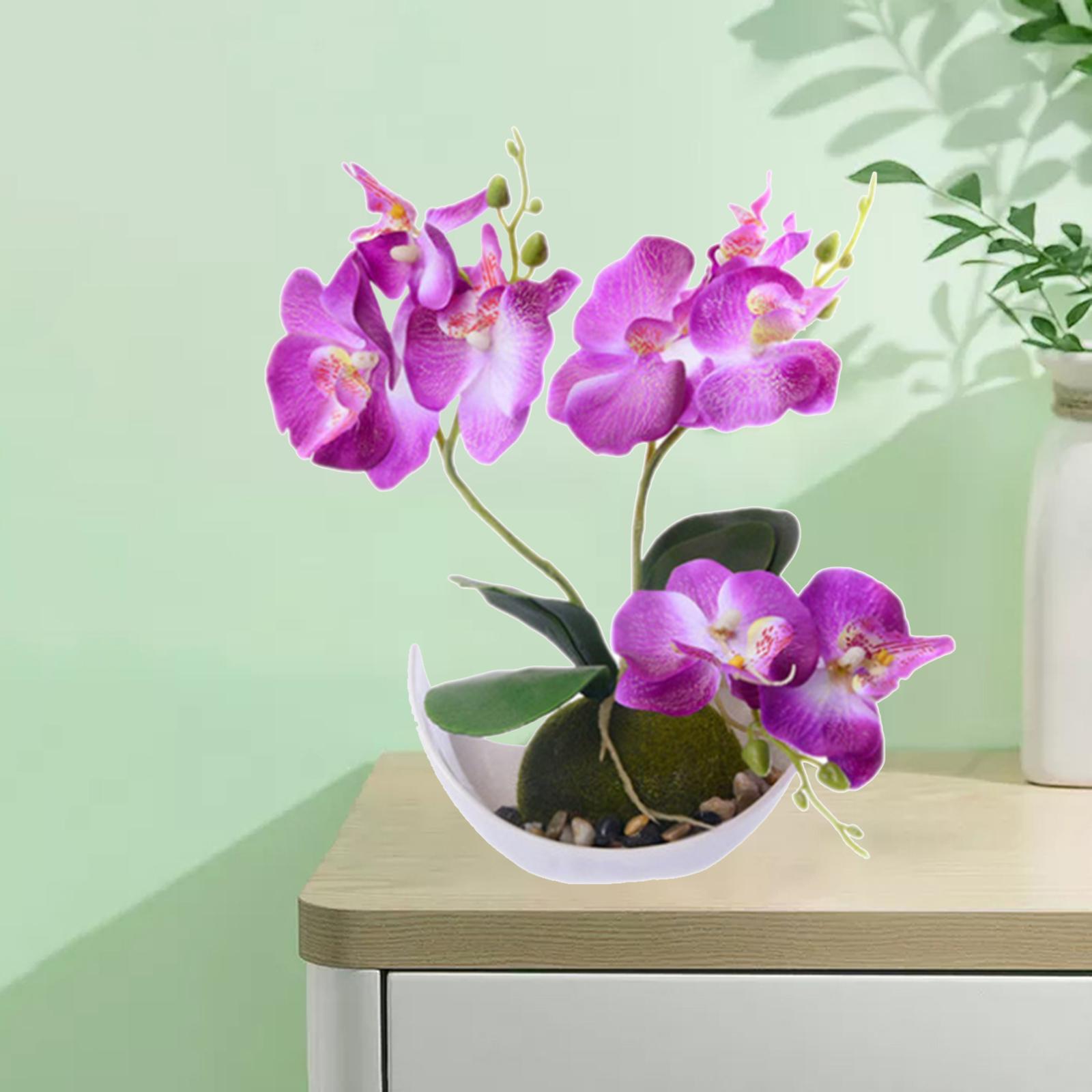 2X Vase with Artificial Flower Set Silk Flower Home Indoor Decor