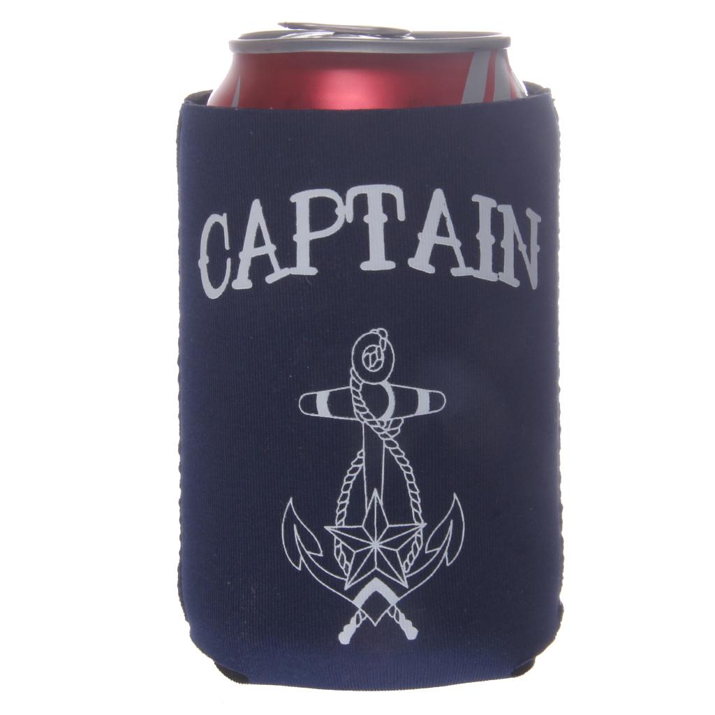 2 Pair Nautical Beer Tin Can Cooler Stubby Holder CAPTAIN And FIRST MATE