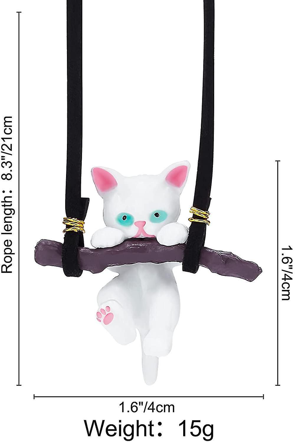 2 -Piece chi nhánh trò chuyện mặt dây chuyền xe, phụ kiện trang trí xe, mặt dây chuyền gương cat, trang trí mỹ phẩm nội thất của Hung Orn