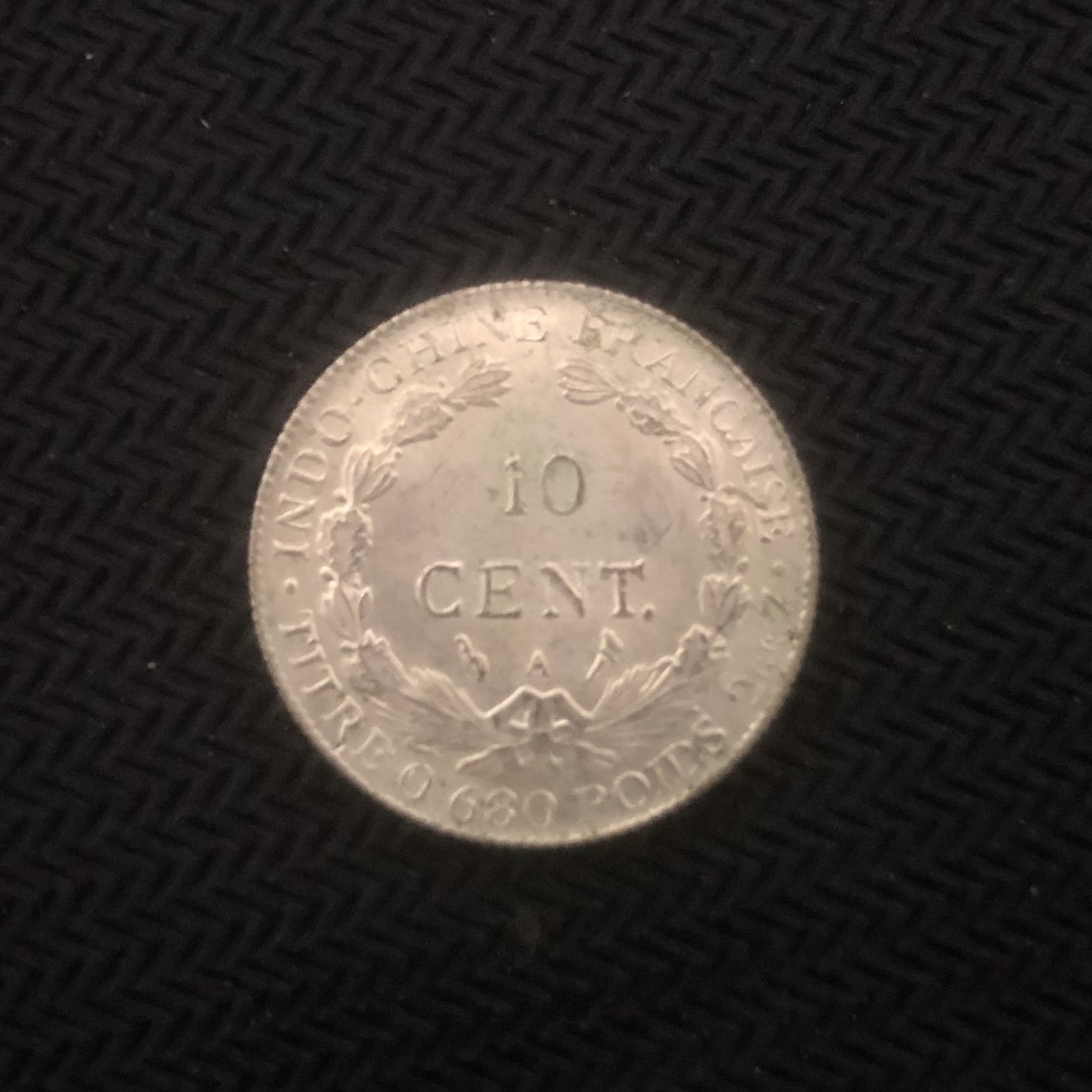 Đồng xu Đông Dương 10 cent hoa xòe lưu niệm 1912