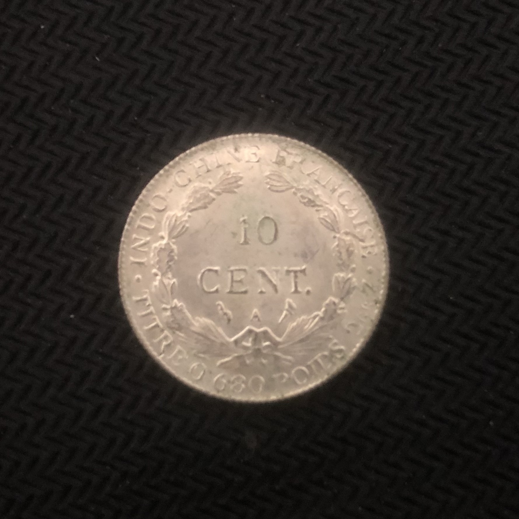 Đồng xu Đông Dương 10 cent hoa xòe lưu niệm 1912