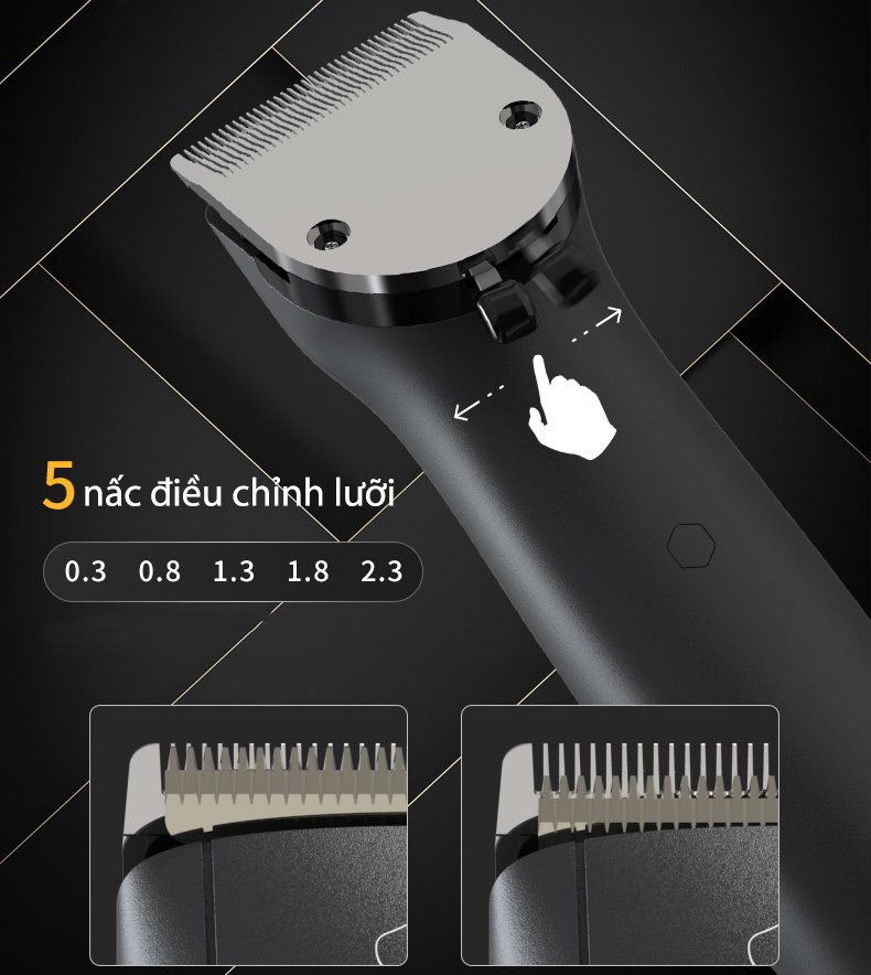 Tông đơ cắt tóc chuyên nghiệp POP V3 có 3 tốc độ điều chỉnh màu đen