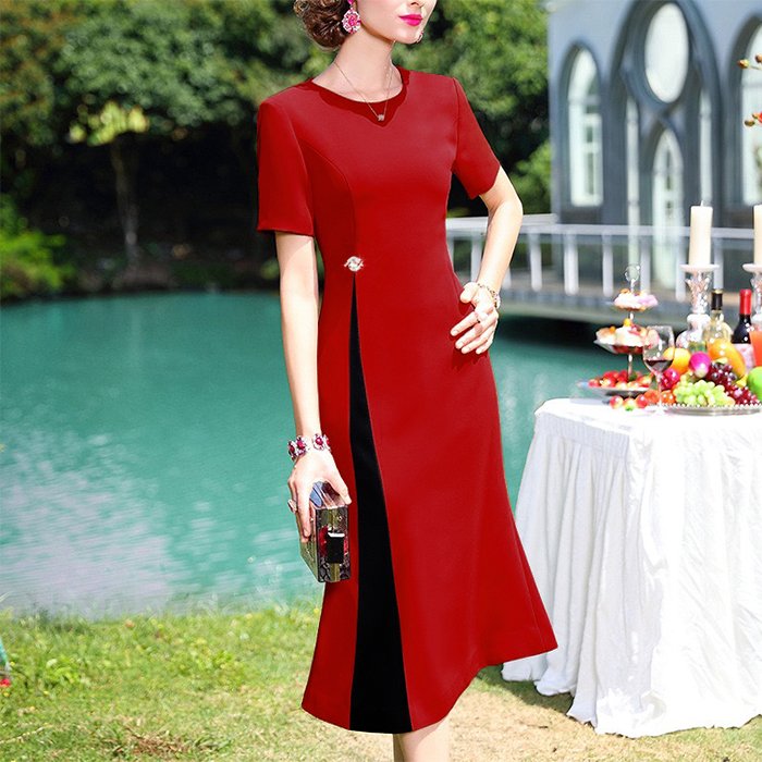 Đầm Ôm Nữ Dự Tiệc Kiểu Đầm Ôm Đuôi Cá Phối Màu ROMI 3305