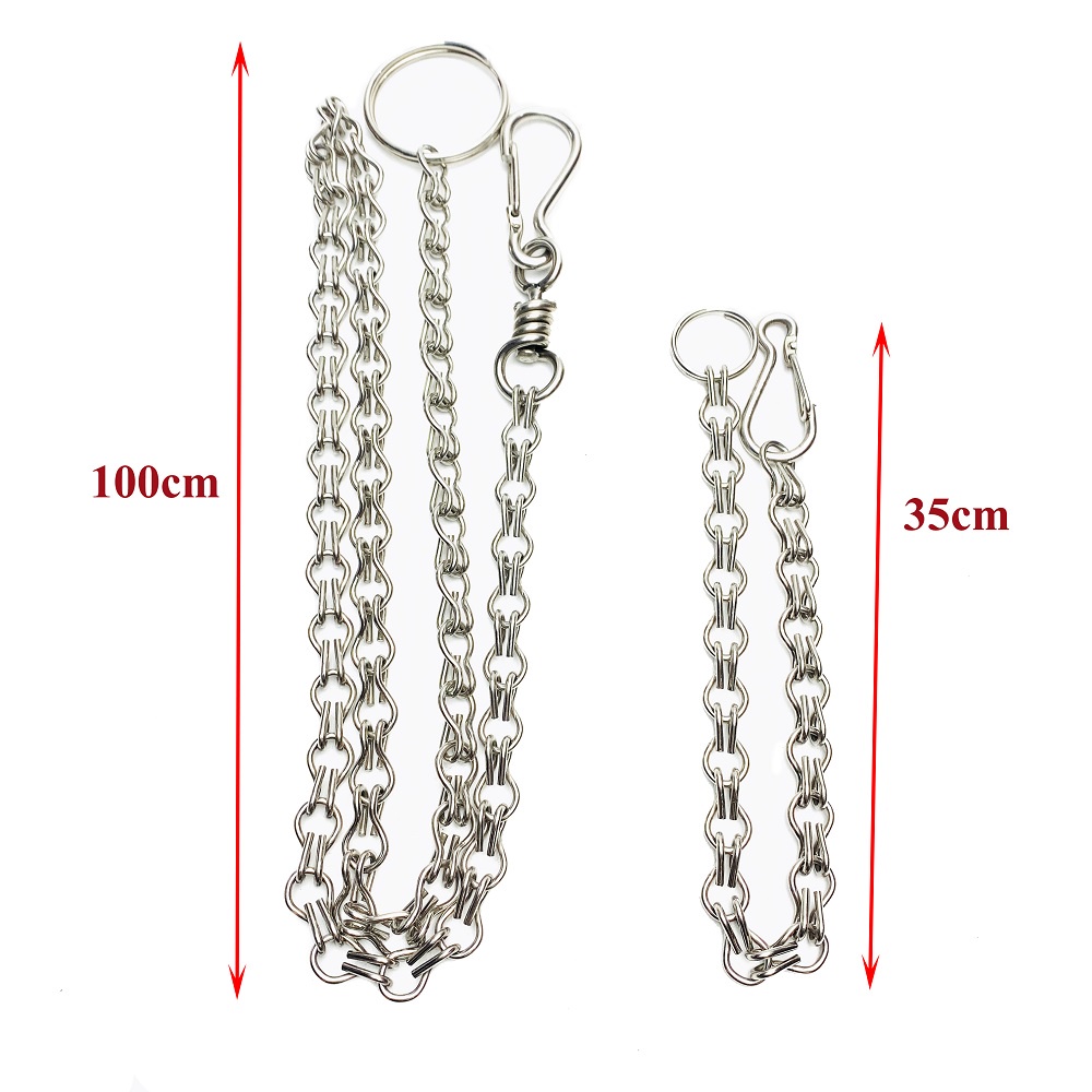 Dây Xích thú cưng inox kèm vòng cổ (Cỡ trung-15kg) 103cm+35cm