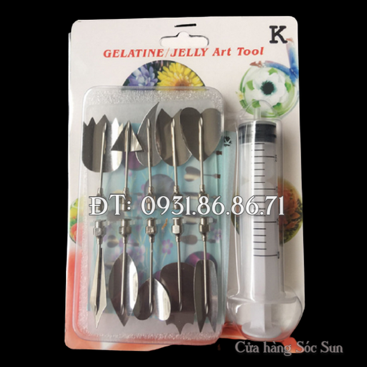 Bộ 10 dụng cụ làm thạch rau câu 3D - Bộ nhập khẩu - Tặng kèm xy lanh – Mã số 1000