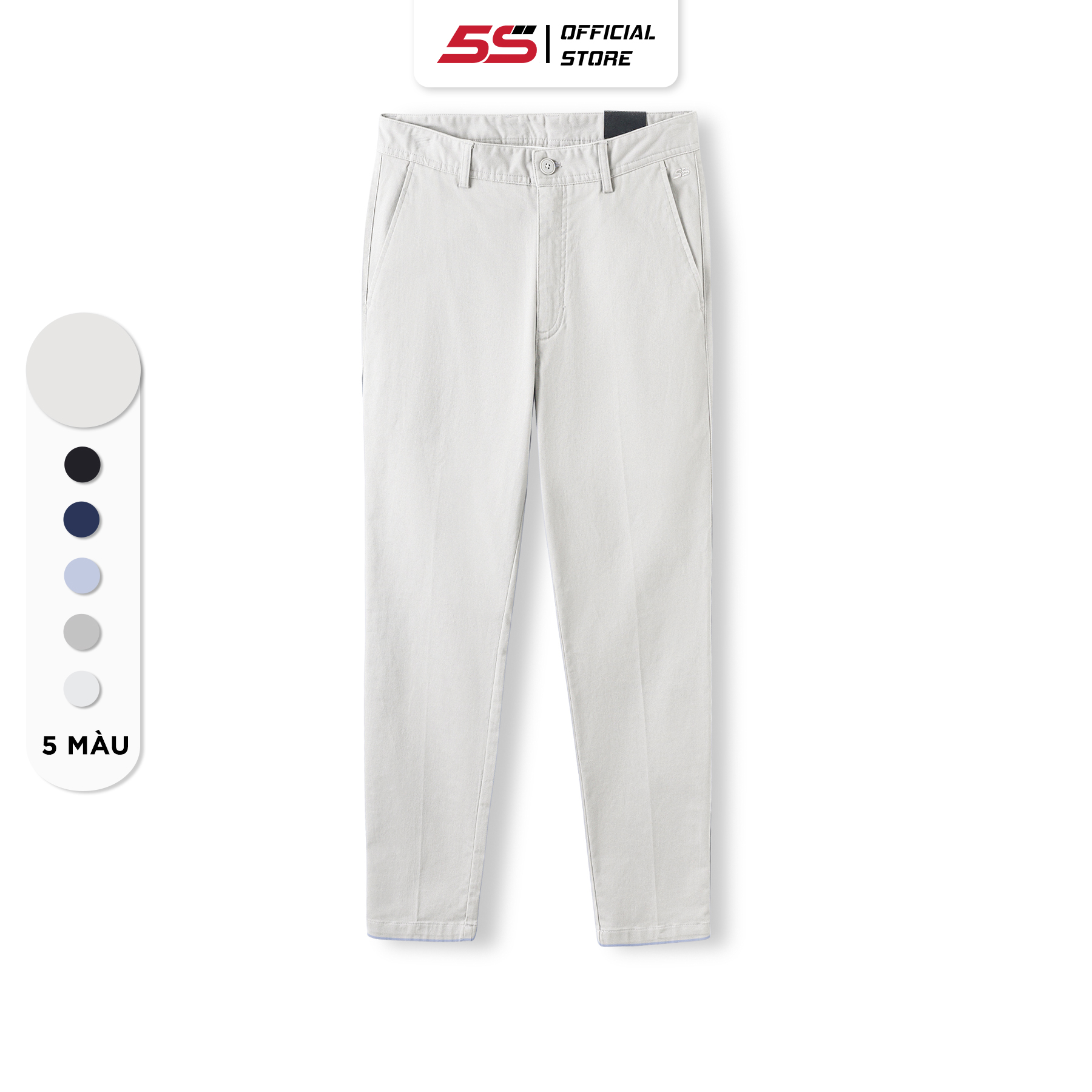 Quần Dài Kaki Nam 5S Premium, Chất Liệu Cotton Cao Cấp, Mềm Mịn, Giữ Phom, Thiết Kế Basic, Lịch Sự (QKD23003)
