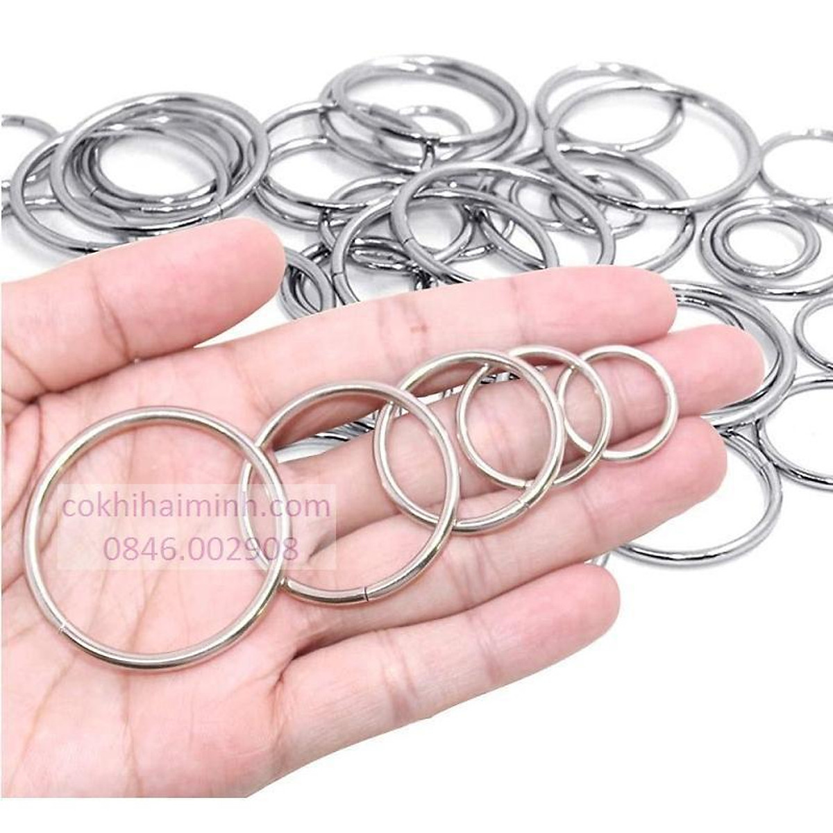 Khoen tròn, khoen túi phụ kiện túi quần áo 10 chiếc (4cm dây 3.8mm)