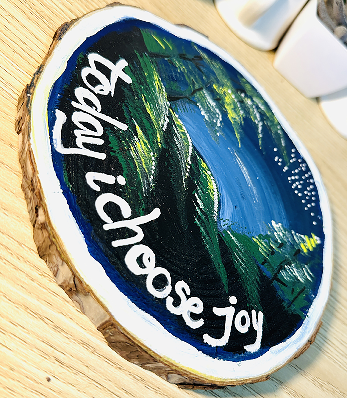 Tranh Vẽ Tay Trên Gỗ Thông Today I Choose Joy Decor Trang Trí Độc Bản Handmade