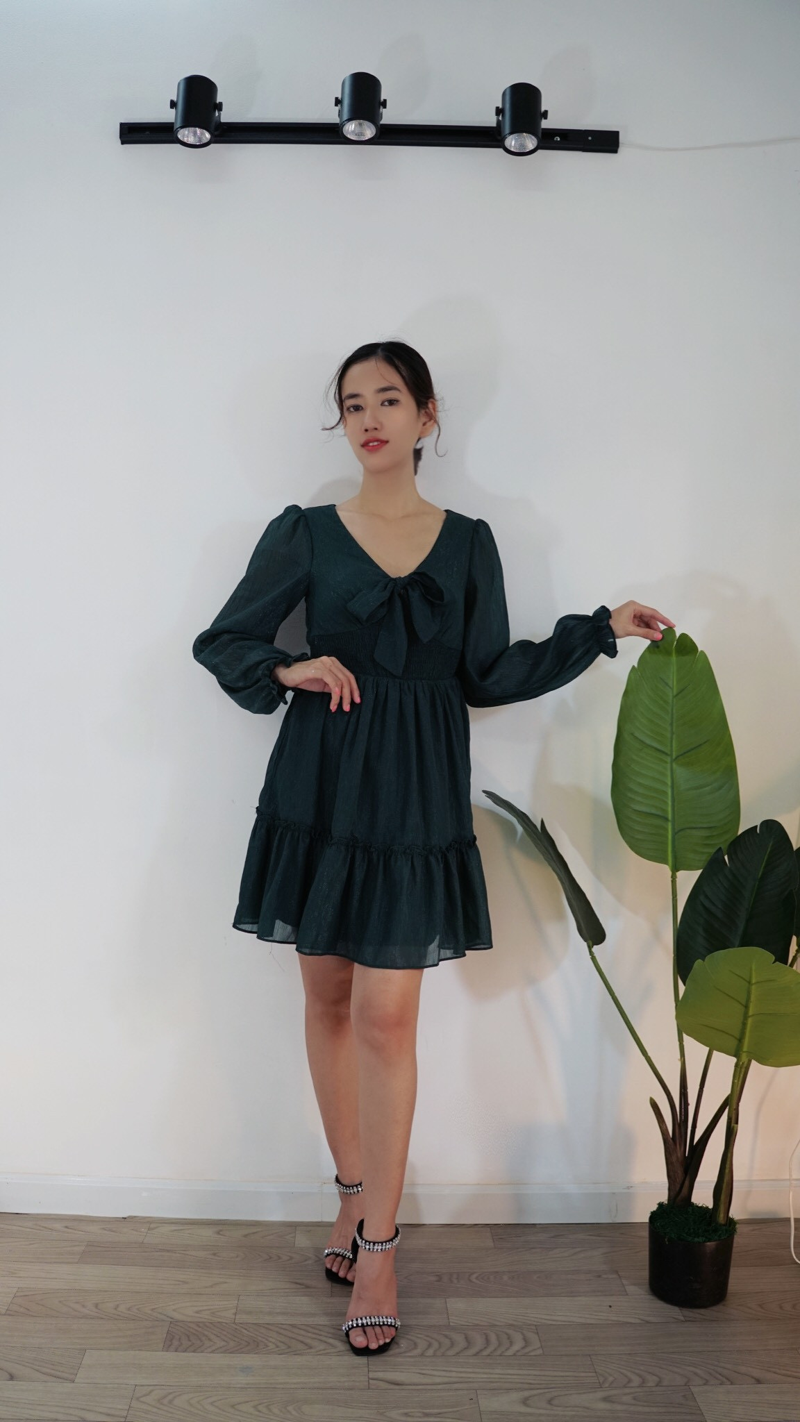 ĐẦM VẢI TƠ GÂN, VẢI VOAN GÂN SỢI ÓNG ÁNH ĐI TIỆC SỰ KIỆN LB 10