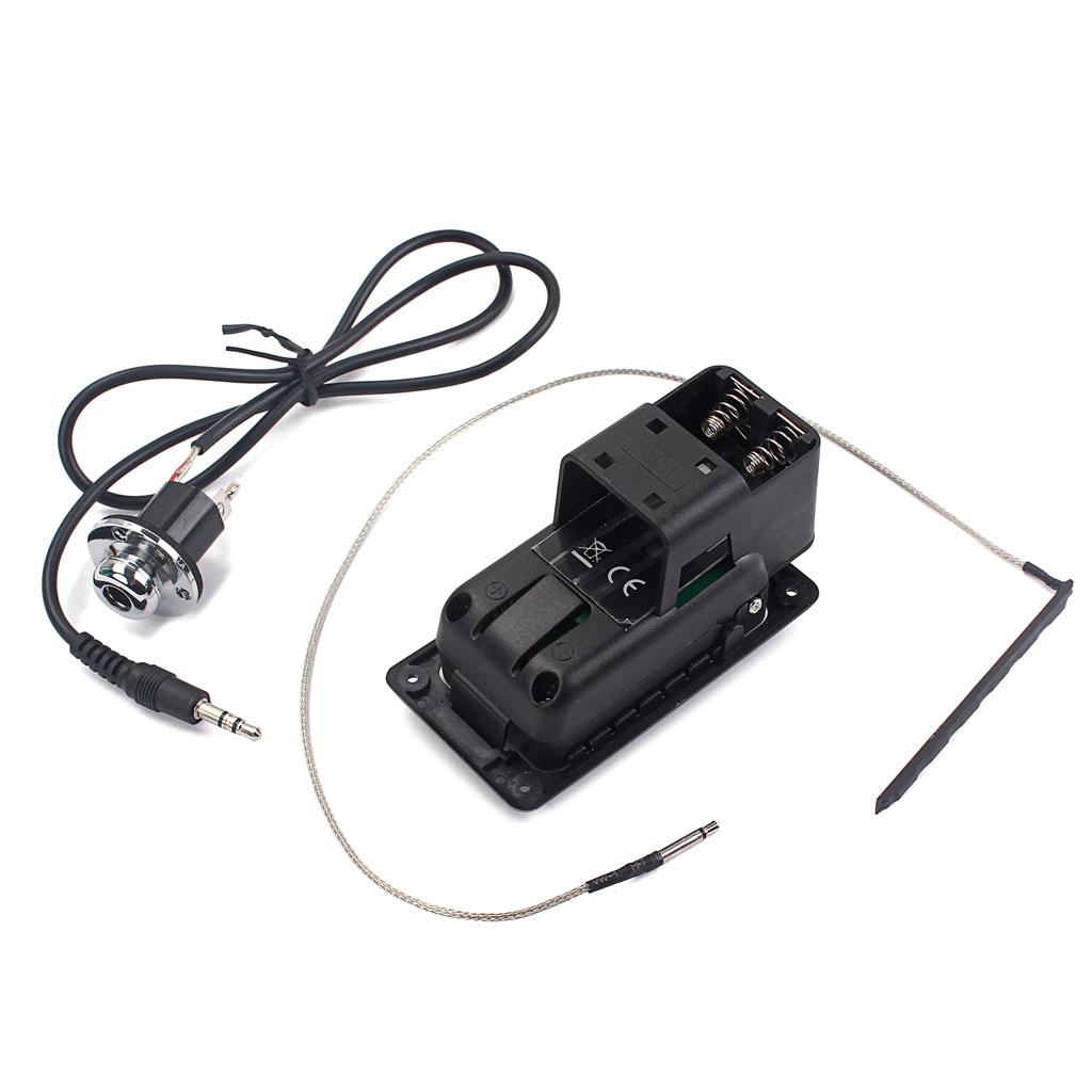 4-Band EQ Equalizer Acoustic Guitar Kits Preamp Piezo Pickup w/ Cable Screws