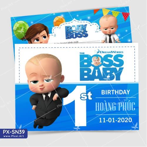 Thiệp thôi nôi – sinh nhật theo yêu cầu Pluxi