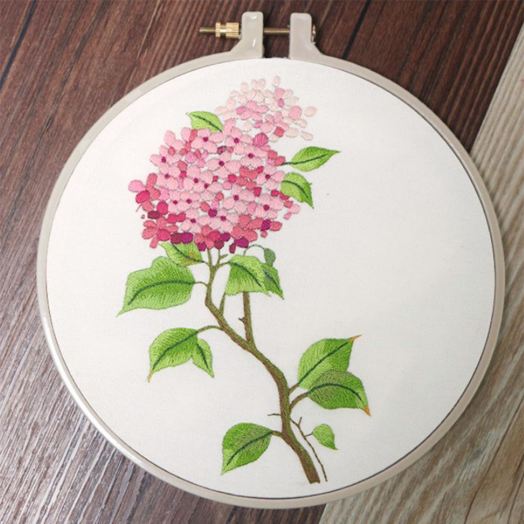 DIY Ribbon Flower Embroidery Set Starter Frame Cross Stitch for Beginner Needlework Kit Art Craft Sewing Accessories