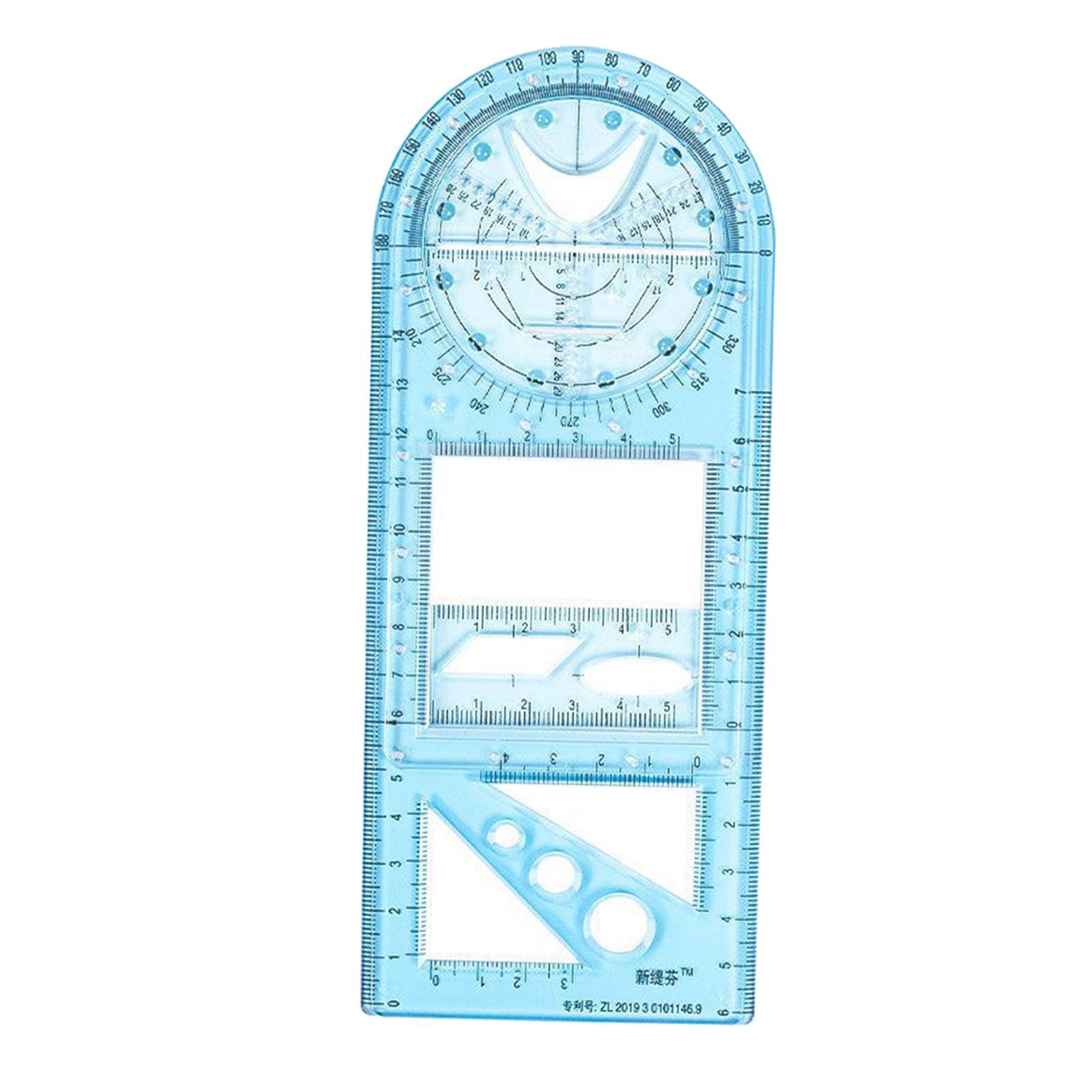 Multifunctional Geometric Ruler Supplies Office Mathematics Drawing Template
