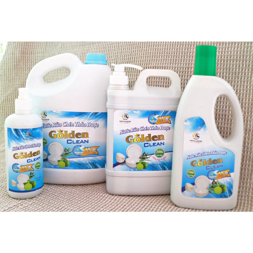Nước rửa chén thảo dược GOLDEN CLEAN 100% thiên nhiên sạch bát đĩa, bảo vệ da tay, sạch môi trường - Golden Mart