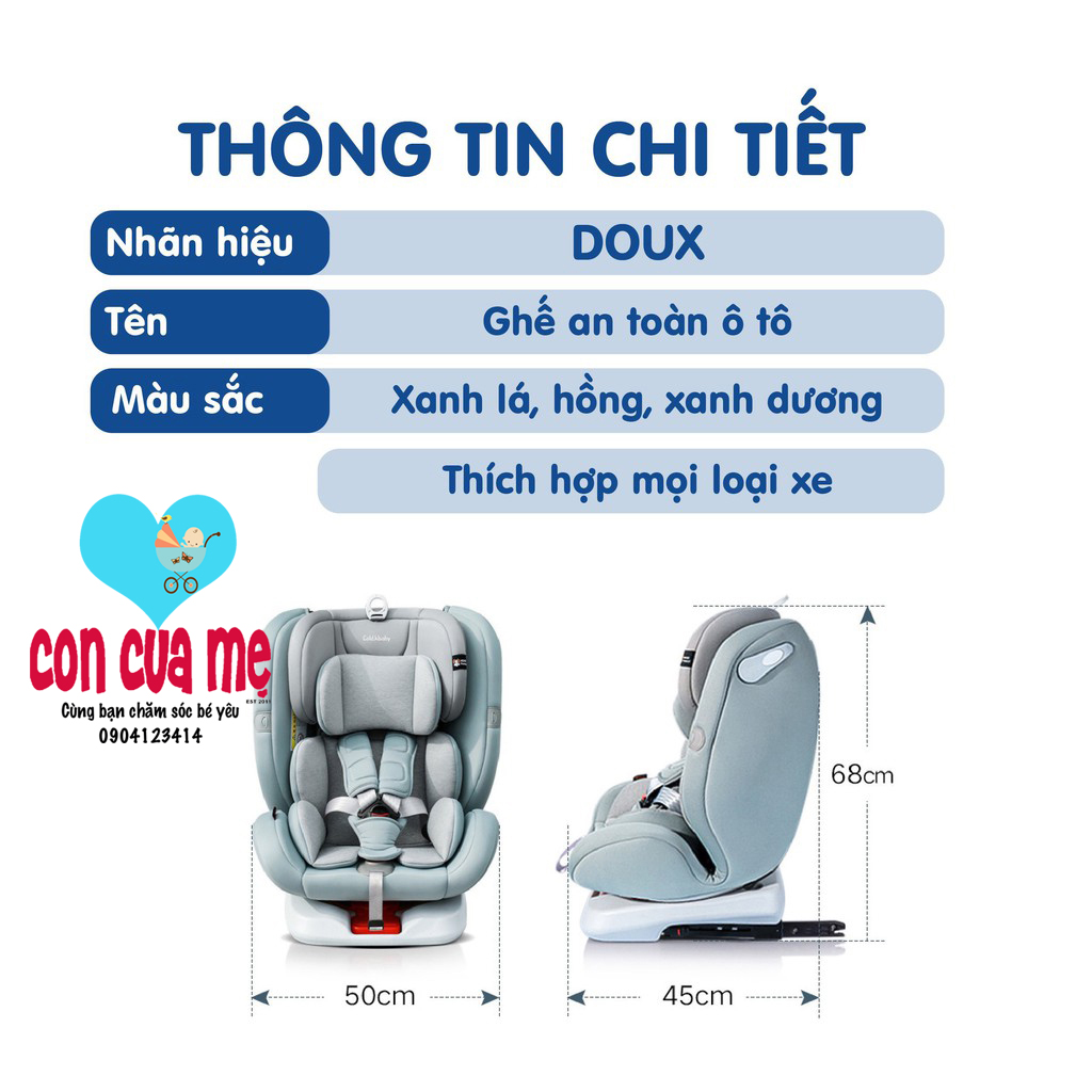 Ghế ngồi ô tô trẻ em Doux DX-1131 quay 360 độ Isofix