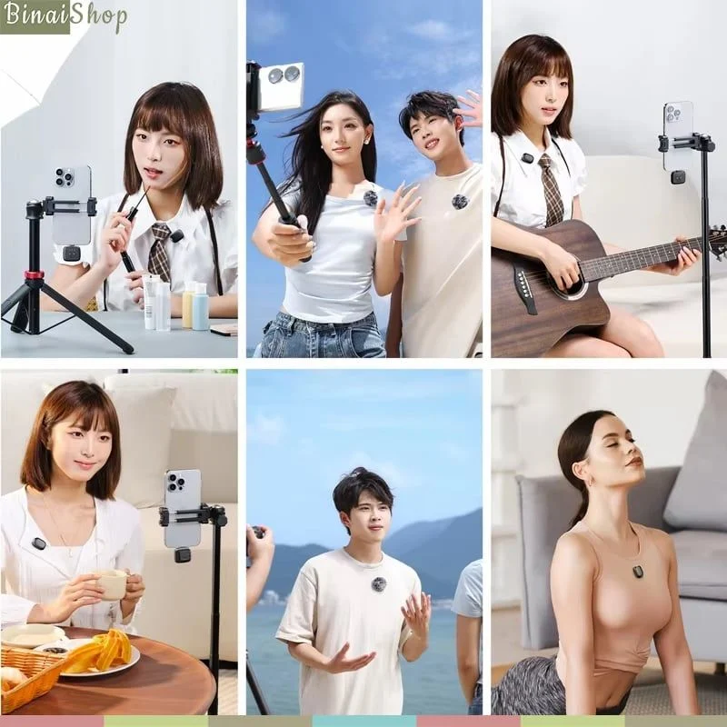 Ulanzi A30 - Micro Cài Áo Không Dây, Khử Tiếng Ồn, Phạm Vi Thu 50m Cho Điện Thoại, Máy Ảnh DSLR - Hàng chính hãng