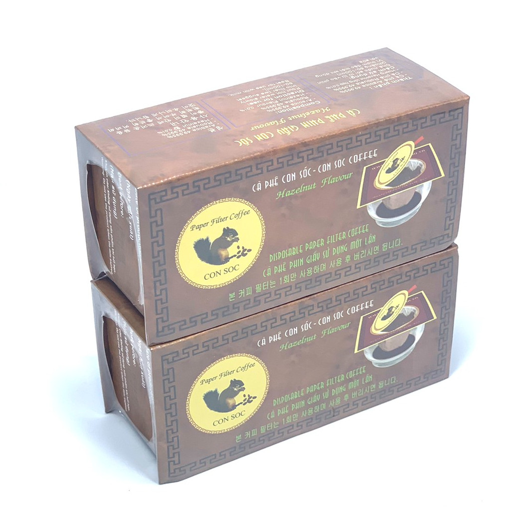 Cà phê phin giấy đơn Hộp Nâu Con Sóc - 02 Hộp